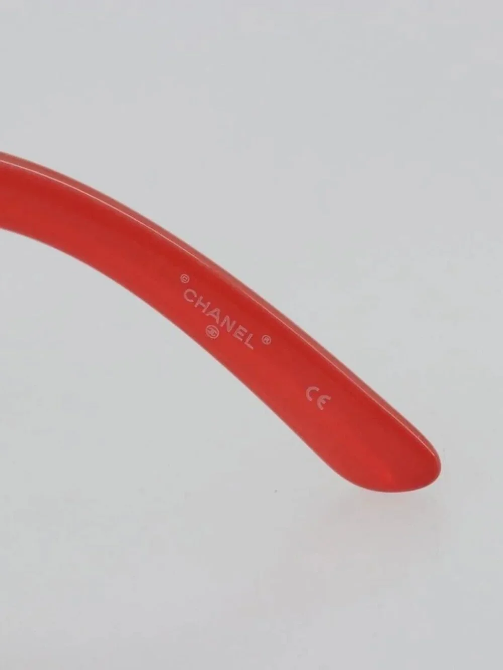 CHANEL Sunglasses plastic Red CC Auth ka3894A